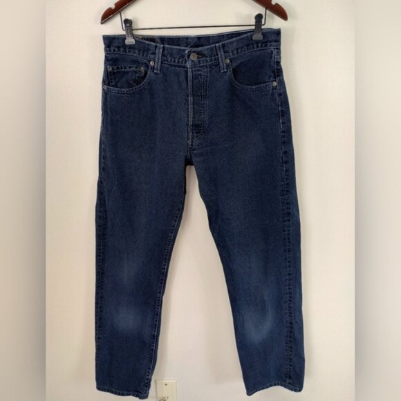 Levi's 501 Jeans Men's Size 34 (32x32) Blue Button Fly Straight Mexico Vintage - Picture 1 of 5
